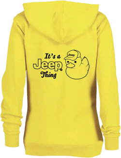 Jeep Hoodies for Women It’s A Thing Duck Logo Mid Weight Full-Zip Fleece Hooded Sweatshirt Jacket 4X-Large Yellow