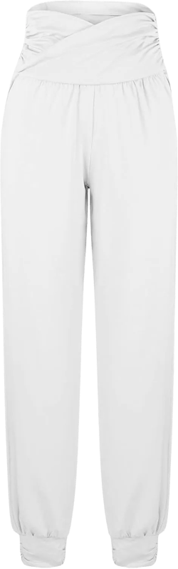 High Rise Work Pants for Women Stretchy Office Pants Straight Tailored Pants Flowy Petite Pants Business Casual Pants X-Large White