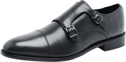 Anthony Veer Roosevelt II Double Monk Strap Dress Shoes for Men | Double Side Strap | Goodyear Welt Construction | Recraftable Leather Sole Black