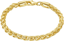 Bracelet 14K Gold Bracelets for Women Gold Chain Bracelet Stackable Wheat Chain Womens Gold Bracelet As a Gift for Women (7.5), standard