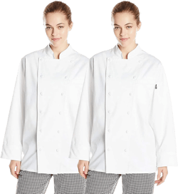 Chef Code 2-Pack 100% Cotton Women's Executive Chef Coat 12 Button