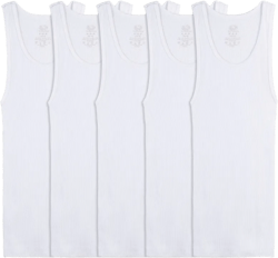 Fruit of the Loom Boys&#39; 5pk Tank Top A-Shirt - White L