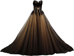 HUORUYK Long Sweetheart Black Tulle Gold Lace Corset Ball Gown Gothic Prom Wedding Dresses at Amazon Women’s Clothing store