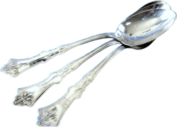 Art Nouveau Sterling Silver Teaspoons 3 Geo. Shiebler & Co Clematis Mono M French Style