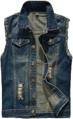 Mens Casual Denim Vest Sleeveless,Vintage Jean Vest Button Down Small Blue