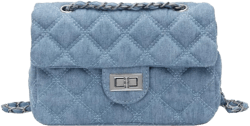 Vhitler Denim Purses Crossbody Bags Trendy Quilted Tote Bag for Women (Dark blue) : Clothing, Shoes & Jewelry