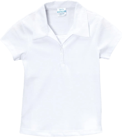 unik Girl's Uniform Triple Button Collar Shirt Short Sleeve White Navy Sky Blue Red Burgundy Hunter Green Yellow Purple: Clothing, Shoes & Jewelry