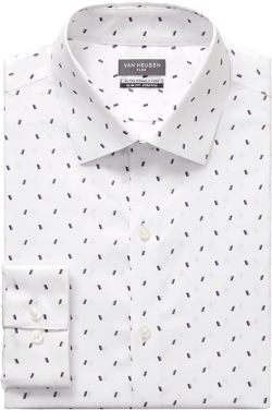 Van Heusen Men's Dress Shirt Slim Fit Ultra Wrinkle Free Flex Collar Stretch