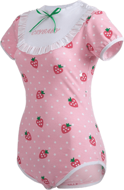 Littleforbig Cotton Romper Onesie Pajamas Bodysuit – Strawberry Pattern