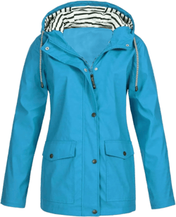 Womens Raincoat Plus Size Waterproof Hooded Trench Coats Lightweight Lined Windbreaker Outdoor Hiking Rain Jackets Small 01 Light Blue