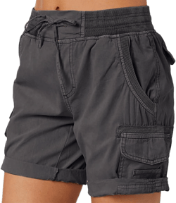 Bblulu Womens Relaxed Fit Shorts High Waist Casual Pocketed Hiking Outdoor Summer Shorts Cargo Shorts Running Athletic Shorts Dark Gray