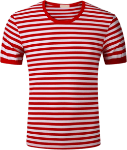 SHUIANGRAN Men's Striped T-Shirt Short Sleeve Casual Pullover Crew Cotton Neck Shirts Short Sleeve Classic Fit Red US XS