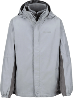 MARMOT Boys' Northshore Waterproof Hooded Rain Jacket with Removable Fleece Liner Medium Grey Storm/Cinder