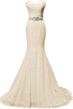 SOLOVEDRESS Women's Beaded Pleat Lace Wedding Dress Mermaid Bridal Gown with Sash 14 Champagne