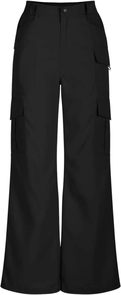 Womens Parachute Cargo Pants Multi Pockets High Waisted Tactical Pants Y2K Teen Girls Trendy Wide Leg Hiking Trousers