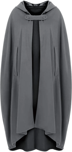 XUNRYAN Womens Winter Cape Coat Wool Blend Hooded Cloak Maxi Long Cardigans Open Front Poncho Outwear Halloween Costume X-Large Gray