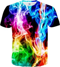 Hgvoetty Unisex 3D Print Shirts Colorful Space Graphic Tees for Men Women Teens X-Large Acy-colorful Smoke