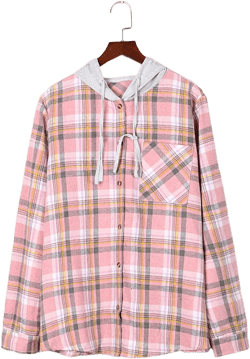 Orders My,Womens Fall Tops Plaid Printed Long Sleeve Tee Shirts for Women Fashion Dressy Casual Plus Size Tops Oversized Tshirts Button Down Lightweight Cardigan Jackets Fannel(JK2-Pink,Small) at Amazon Women’s Clothing store
