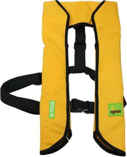 Top Safety Adult Life Jacket with Whistle - Manual Version Inflatable Lifejacket Life Vest Preserver PFD for Boating Fishing Sailing Kayaking Surfing Paddling Swimming - Adjustable Life Saving Vest Yellow