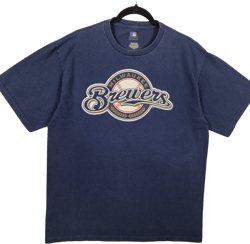 MLB Merchandise Milwaukee Brewers Dark Blue Weeks 23 Tee Shirt Size L
