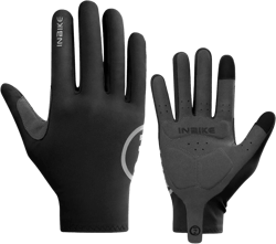 INBIKE Breathable Bike Gloves for Men Women, Full Finger Pad Cycling Gloves, Touchscreen Reflective Mountain Biking Bicycle Small (Hand Circumference 7-7.25inch) Black