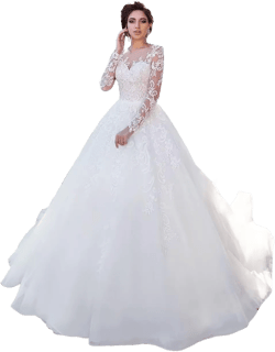 Luxury Long Sleeves Wedding Dresses for Bride Lace Applique Maxi Boho Bridal Gown A Line Beaded Wedding Gown 18 Plus Ivory