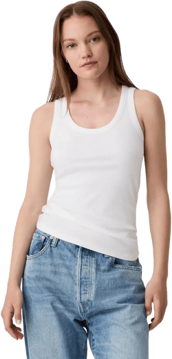 GAP Women's Ribbed Scoop Tank Medium White000
