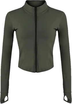 Women's Stretchy Athletic Workout Lightweight Jacket Full Zip Running Track Jacket Medium 08-green