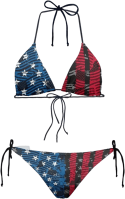 AFPANQZ Women's Bikini Sets Push Up Triangle Bikini Swimsuit Low Waist Bottom Tankini 2pcs Athletic Tank Top X-Large Stars and Stripes