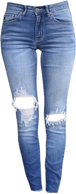 Andongnywell Women's Boyfriend Jeans Distressed Slim Fit Ripped Denim Pants Comfy Skinny fit Jean Trousers Medium Blue