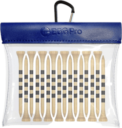 Golf Tees Pouch Bag with Hanger, Clear Transparent Wide Squeeze Top Bag Tee Holder, Store Golf Essentials and Valuables - Brown Color