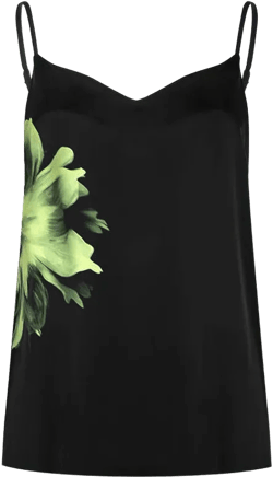 Silk Dreamscape Slip Dress Black Flower