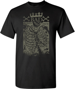 Bad Bones Crew Tshirt - Skull Crossbones Skeleton Creepy Pop Culture Tee