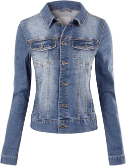 Design by Olivia Women's Solid Button Down Long Sleeve Classic Outerwear Cropped Denim Jacket 3X-Large Plus Light Blue