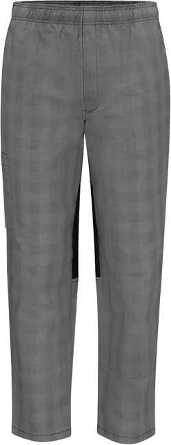 Red Kap Men's Baggy Airflow Chef Pant Medium Grey/ Black Plaid