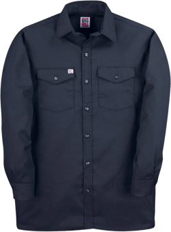 Regular and Big and Tall Long Sleeve Premium Work Shirts to 5XB and 5XT in 5 Colors Made in Canada Medium Navy