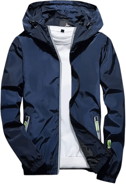 Men's Wind Breaker Jackets Rain Jacket Windbreaker Lightweight Shell Raincoat With Hood For Golf, M-7XL X-Large Er02-blue
