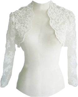 EllieHouse Women's Lace Wraps Wedding Bridal Bolero Jacket With Pearls WJ16 US02 Ivory