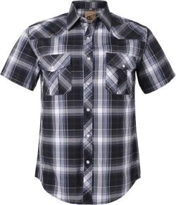 COEVALS CLUB Men's Western Cowboy Short Sleeve Pearl Snap Casual Plaid Work Shirts : Clothing, Shoes & Jewelry