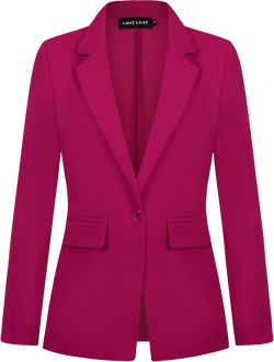 MINTLIMIT Blazers for Women One Button Jacket Suits Notched Lapel Classic Casual Formal Long Sleeve Blazer with Pockets Small Hot Pink