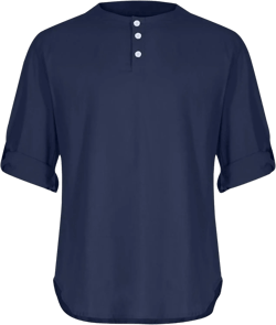 CAITS Mens Cotton Linen Henley Shirts Long Sleeve Casual T-Shirt Collarless Sweatshirts Regular-Fit Tops Button Up Plain Tees Medium Navy