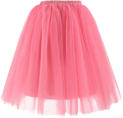 Skirts for Women Casual Solid Pleated Skirt High Elastic Waist Tulle Bubble Tutu Skirt Prom Party Performance Skirt Pink#6 One Size