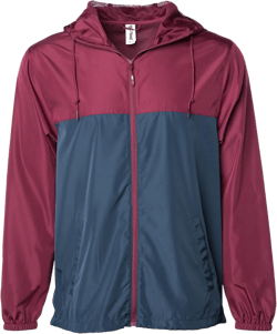 Global Blank Men's Windbreaker Jacket Lightweight Water-Resistant Windbreakers for Men Large Navy/Maroon