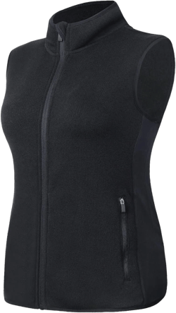 ANIVIVO Golf Vests for Women Thermal Sleeveless Vests Outerwear with Pockets& Women Fleece Vest Lightweight Allblack Large