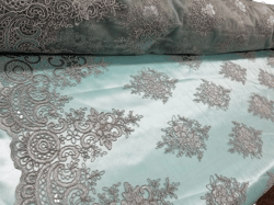 Fashion Dress Sage Fabric Wedding Prom Dress Decoration Lace Mesh Sold By Yard