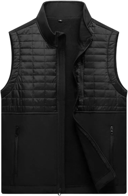 Men's Lightweight Softshell Vest Outerwear Windproof Sleeveless Jacket for Golf Running Hiking Small 02 Black