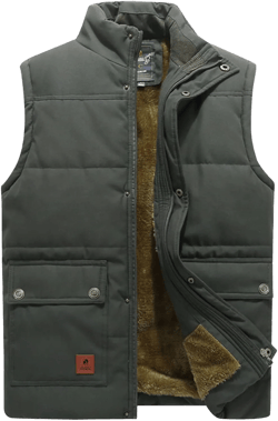VtuAOL Men's Outerwear Vest for Men Winter Puffer Vests Fleece Lined Outdoor Warm Sleeveless Jackets