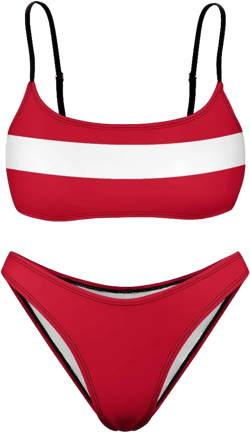 Adugen Origei Women's Bikini Austria Flag Vacation Beach Bikini Swimwear Swimsuit Bathing Suit M Medium Style-17