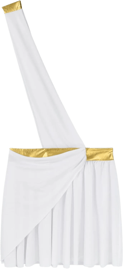 Men's Halloween Party Costume Mr. Toga One Shoulder Ancient Greek Fancy Dress Outfits White Small