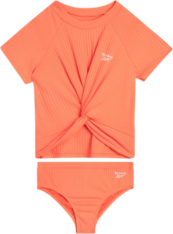 Reebok Girls' Tankini Set - 2 Piece UPF 50+ Short Sleeve Tankini Bikini Swimsuit - 2 Piece Bathing Suit for Girls (4-12)
